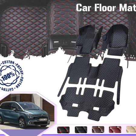 Black & Beige Custom Car Mats(7 seats)