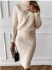 Pullover Sweater + Slim Skirt Two-Piece Set