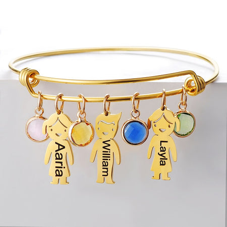 Bracelet Jonc Femme avec Enfants 