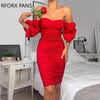 Solid Off Shoulder Ruched Bodycon Dress Party Dress Summer Dress