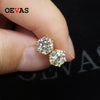 OEVAS Réel 1 Carat D Couleur Moissatine Boucles D'oreilles Pour Les Femmes Or 18K Couleur 100% 925 En Argent Sterling Fête De Mariage Fine Jewelry