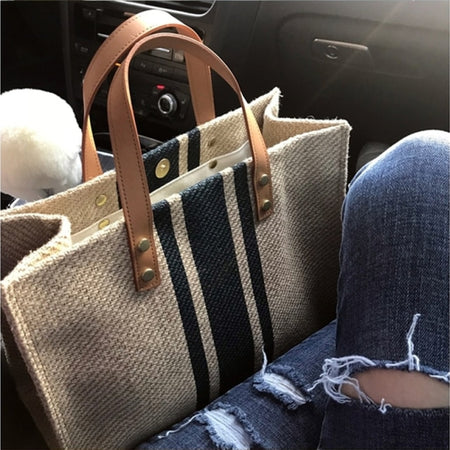 VINTAGE STRIPED TOTE BAG