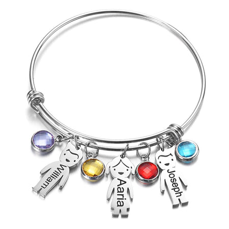 Bracelet Jonc Femme avec Enfants 