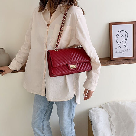 LEATHER SHOULDER BAG OBLIQUE